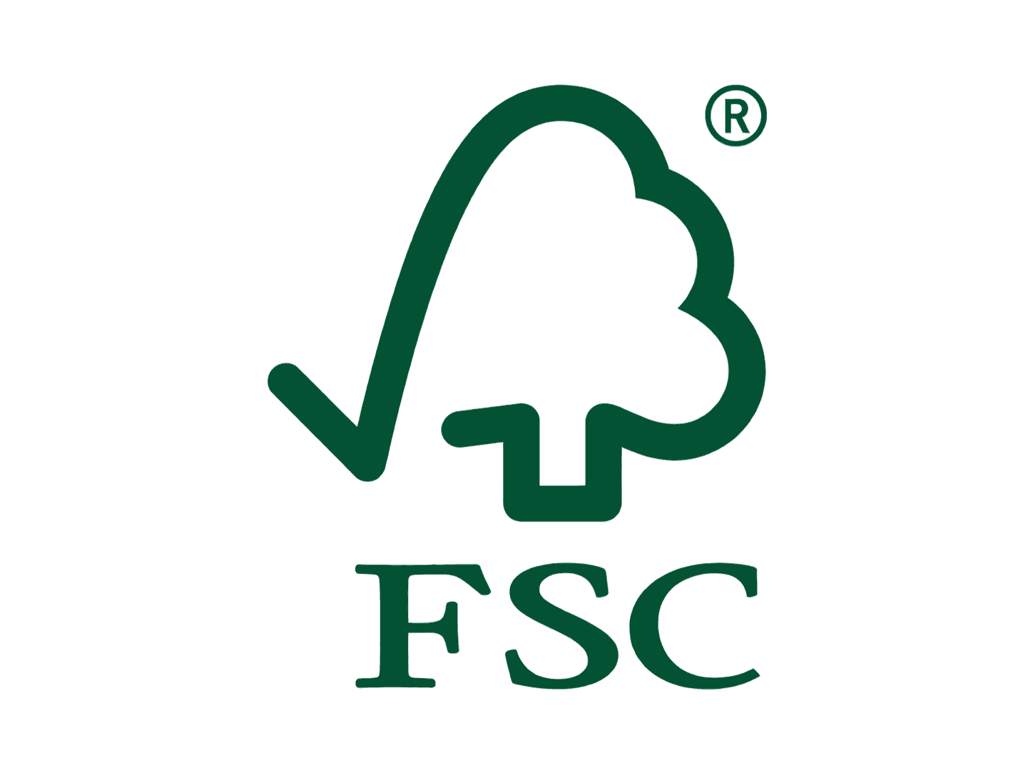 Biểu trưng FSC màu xanh lá trên nền trong suốt
